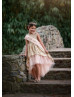 Gold Sequin High Low Flower Girl Dress